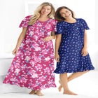 Short Floral Print Cotton Gown image number null