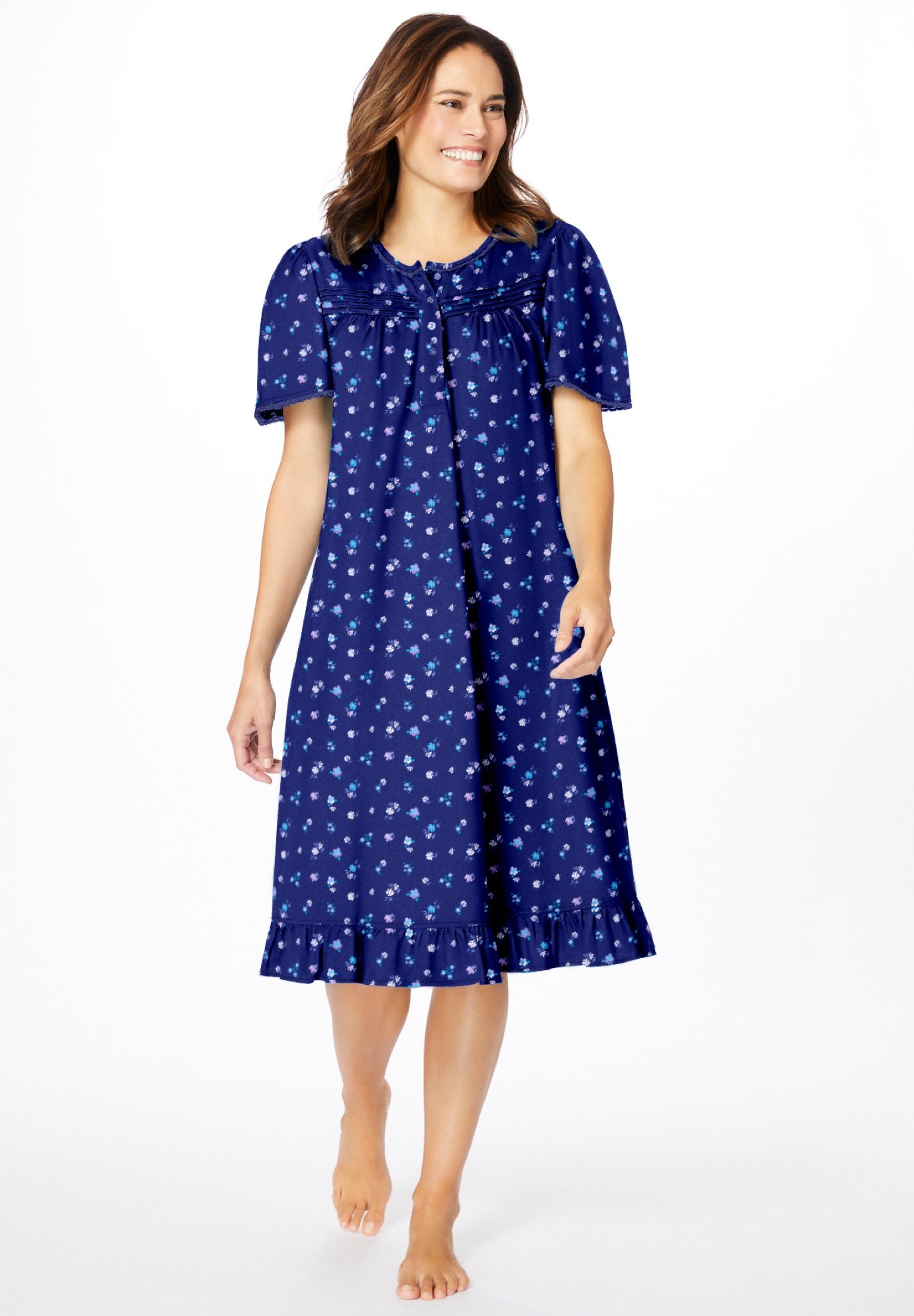 Short Floral Print Cotton Gown image number 0