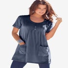 Plus Size Two Pocket Soft Knit Swing Tunic image number 0