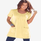 Plus Size Two Pocket Soft Knit Swing Tunic image number null