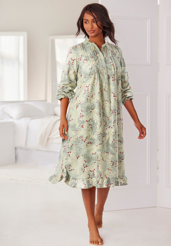 Cotton Flannel Print Short Gown  image number 5