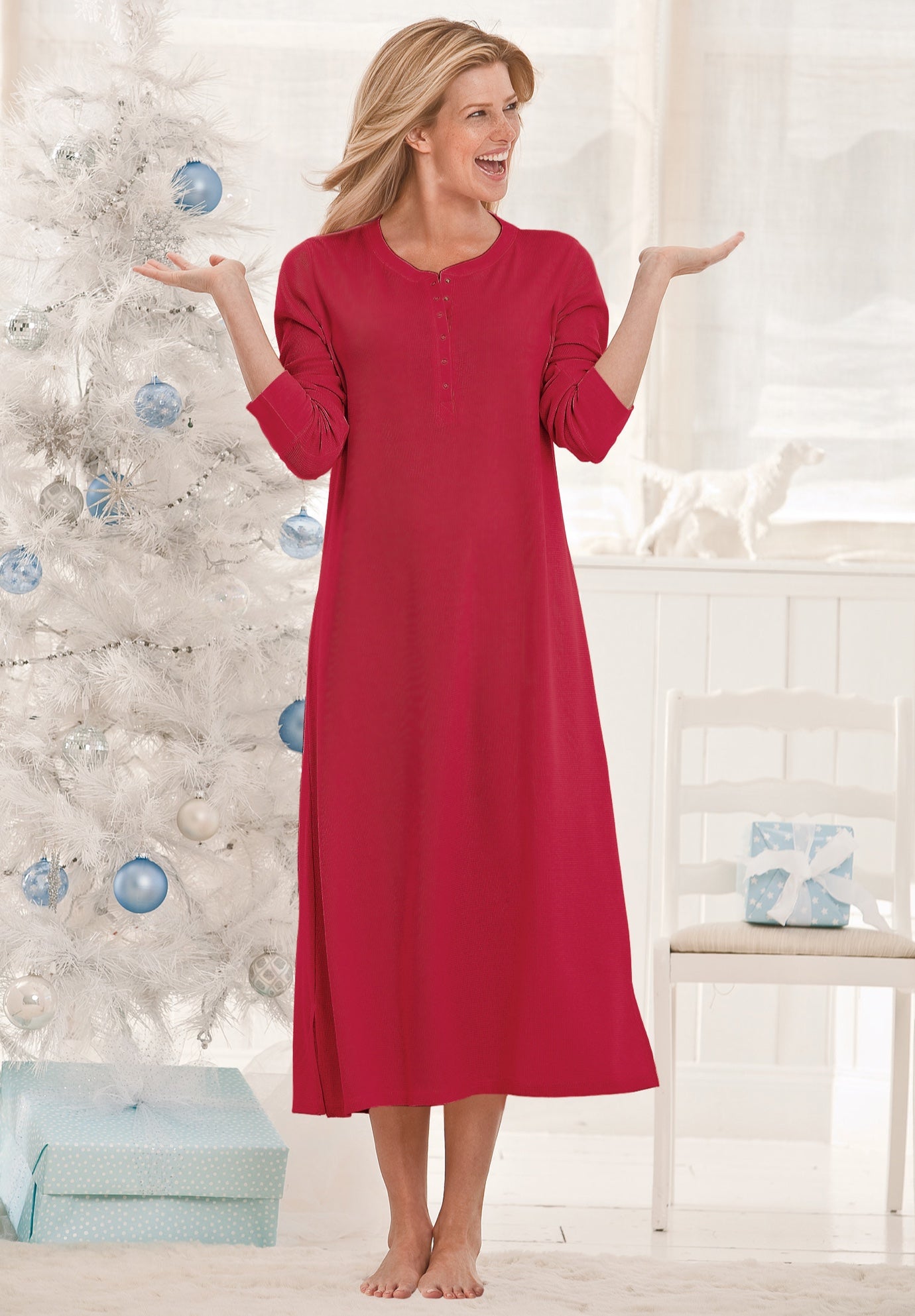 Thermal Henley Nightgown image number 4