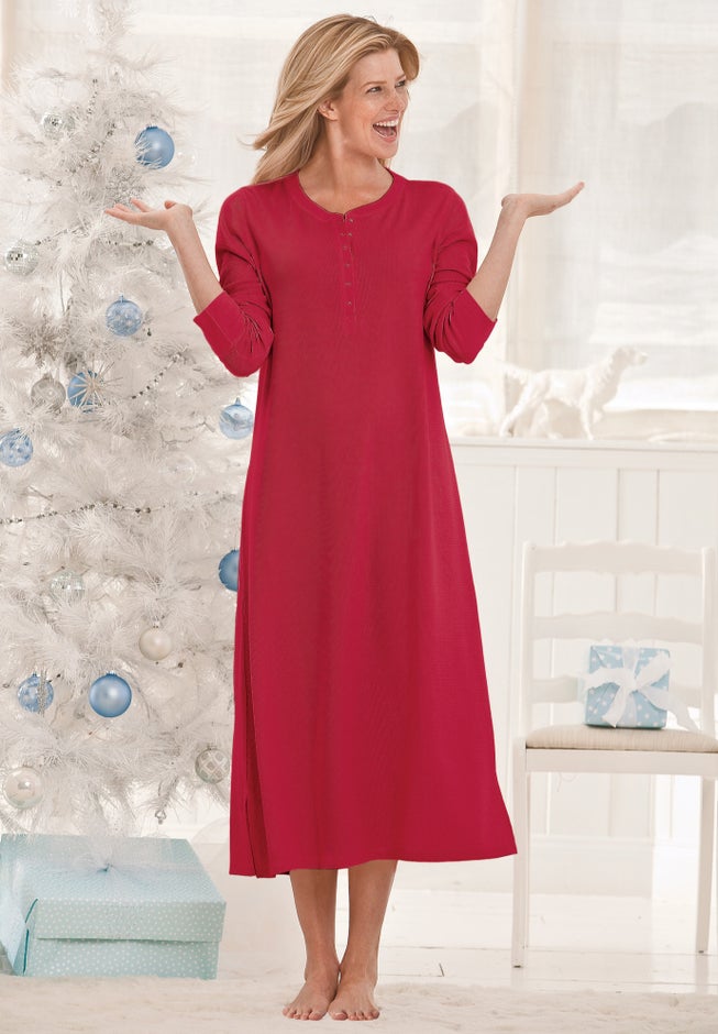 Thermal Henley Nightgown image number 4