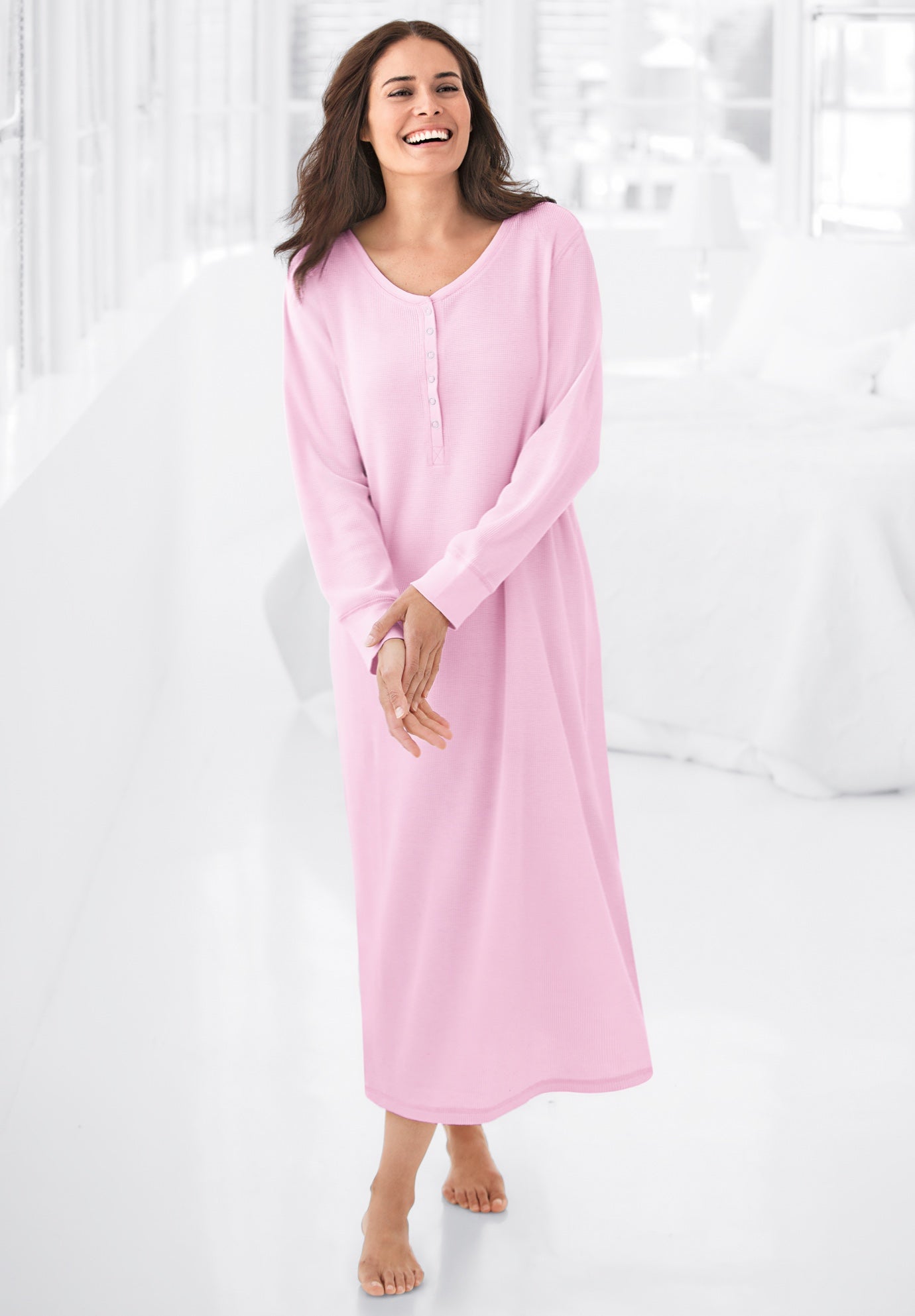 Thermal Henley Sleepshirt image number 5