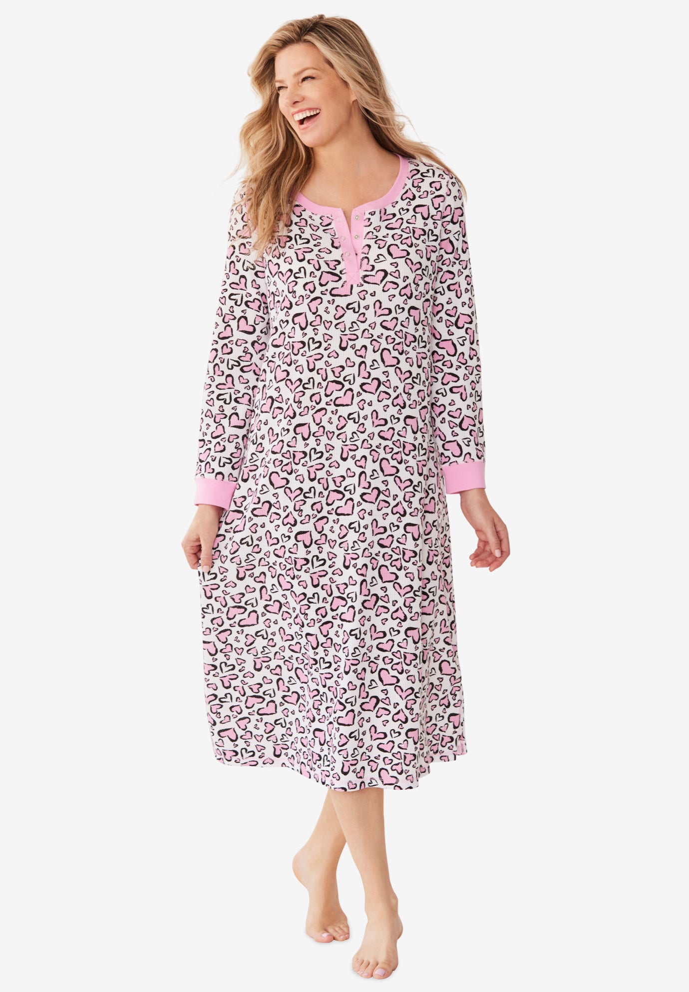Thermal Henley Sleepshirt image number 0