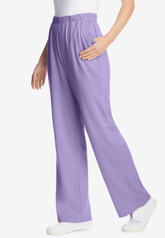 7-Day Knit Wide-Leg Pull-On Pants image number 2