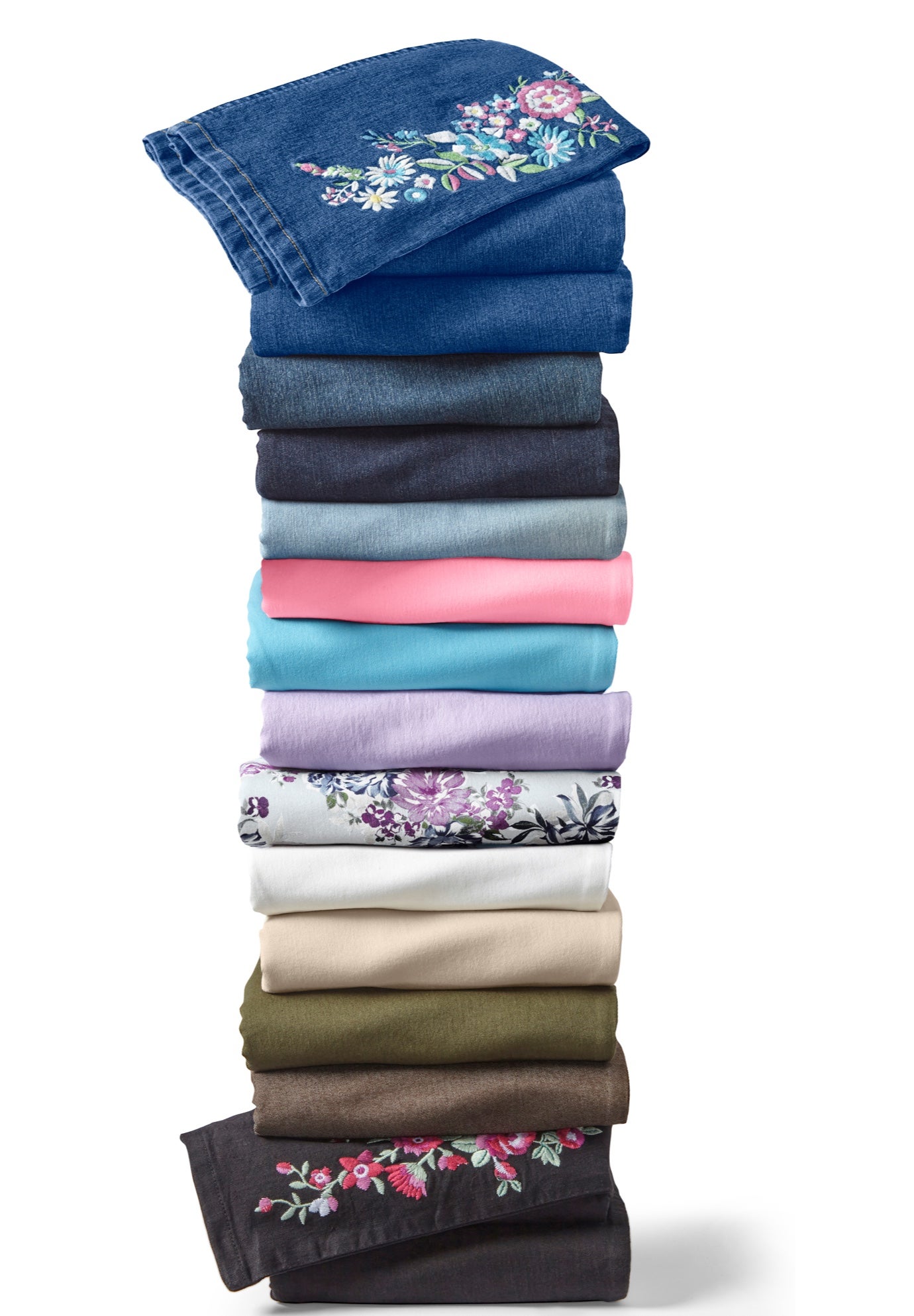 Straight-Leg Stretch Denim Five-Pocket Jeans image number 3