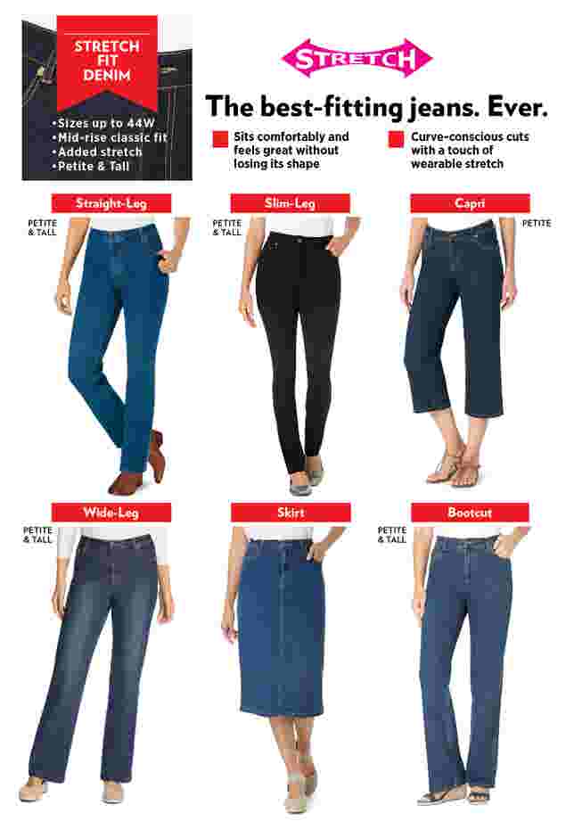 Womens Plus-Size Straight-Leg Stretch Denim Five-Pocket Jeans image number 3