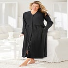 Long Snap-Front Knit Lounger image number null