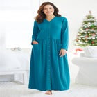 Long Snap-Front Knit Lounger image number 0
