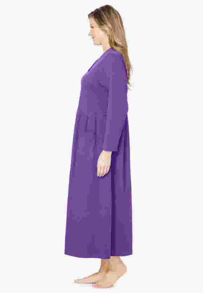 Long Snap-Front Knit Lounger image number 3