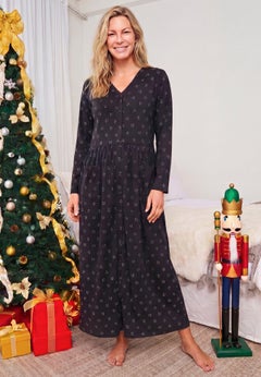 Long Snap-Front Knit Lounger
