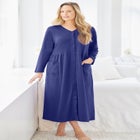 Long Snap-Front Knit Lounger image number null