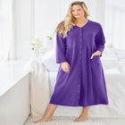 Long Snap-Front Knit Lounger image number null