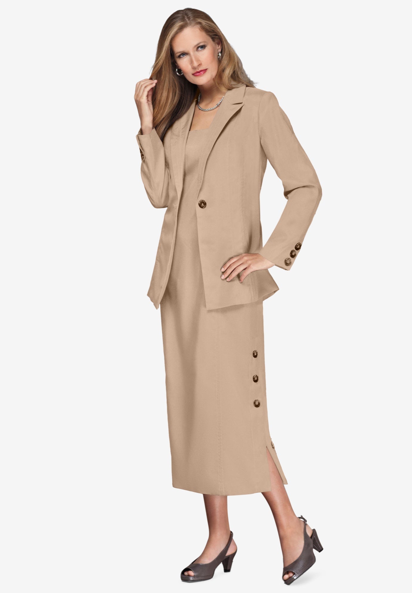 Side Button Suit Jacket Dress image number 0