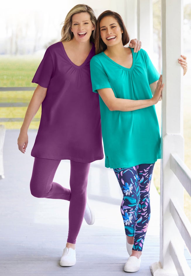 Stretch-Cotton Knit Pull-On Leggings image number 6