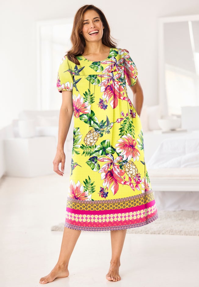 Short Print Shirred Lounger image number 7