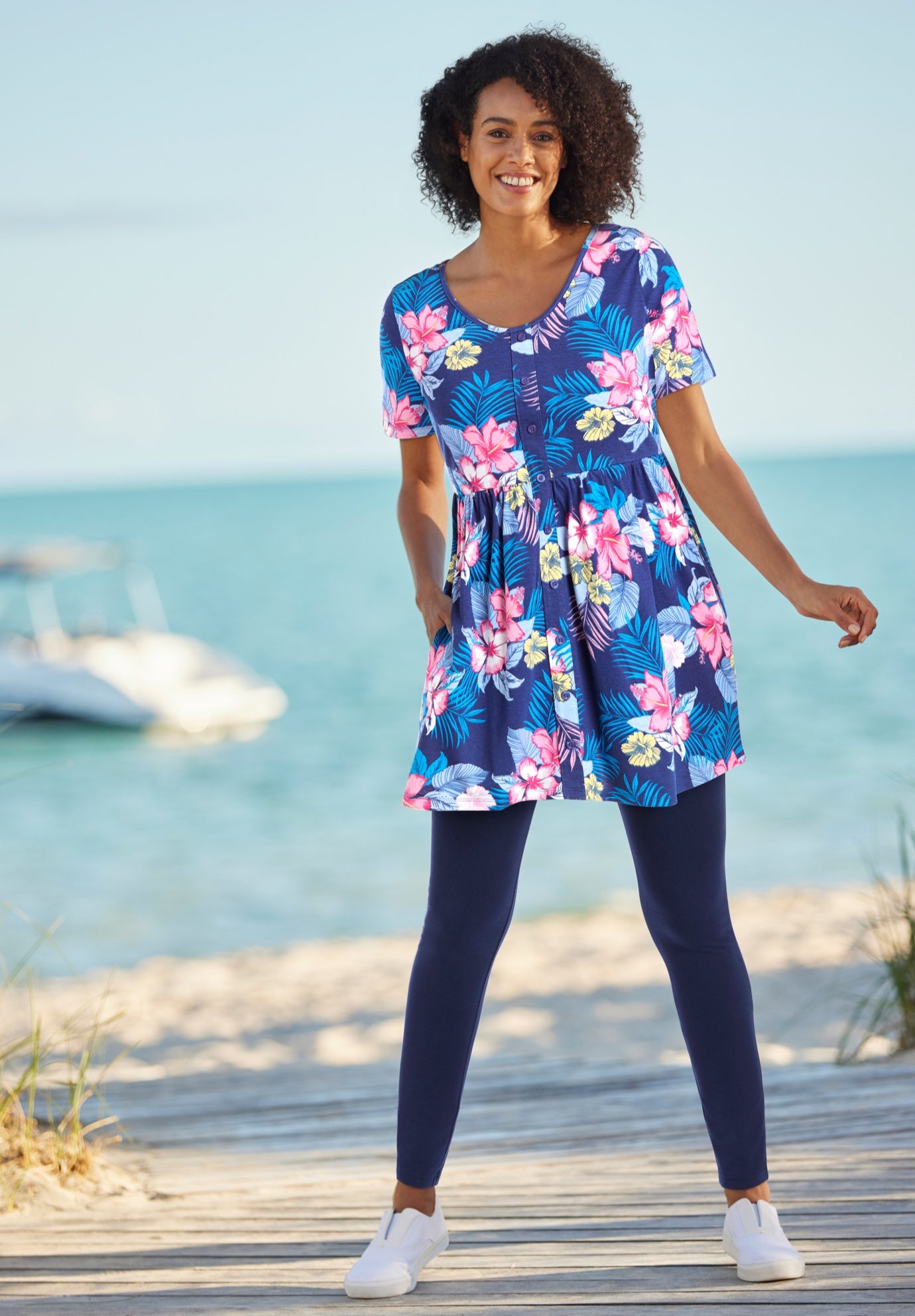 Stretch-Cotton Knit Pull-On Leggings image number 8