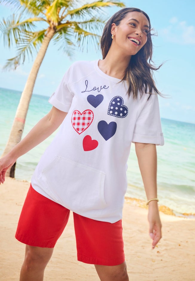 7-Day Elastic-Waist Pull-On Cotton Denim Shorts image number 4