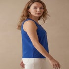Stretch Cotton Horseshoe Neck Tank image number 2