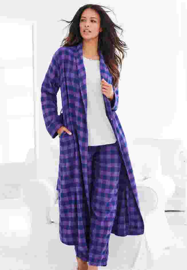 Long Flannel Robe  image number 8
