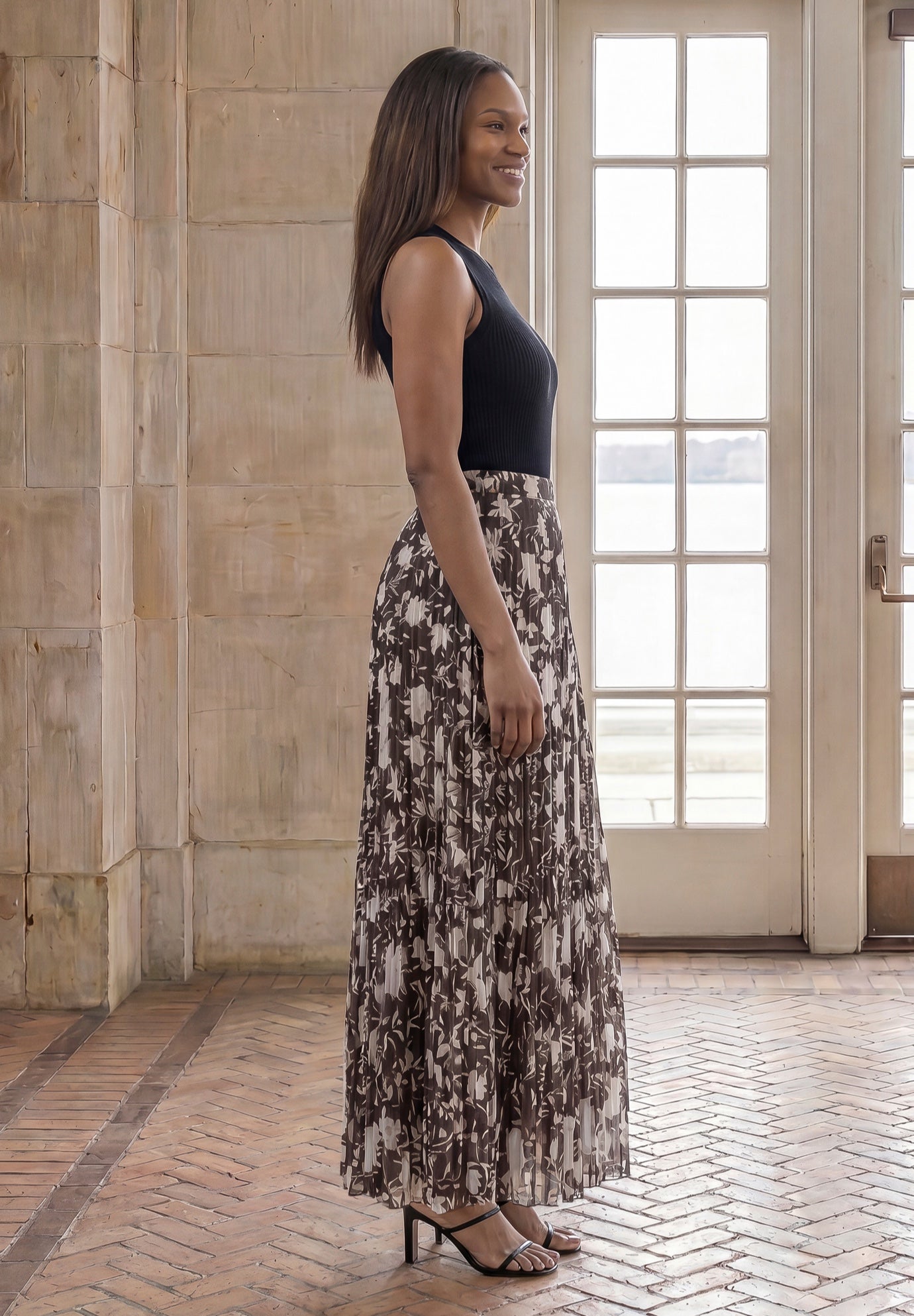 Flowing Crinkled Maxi Skirt image number 1