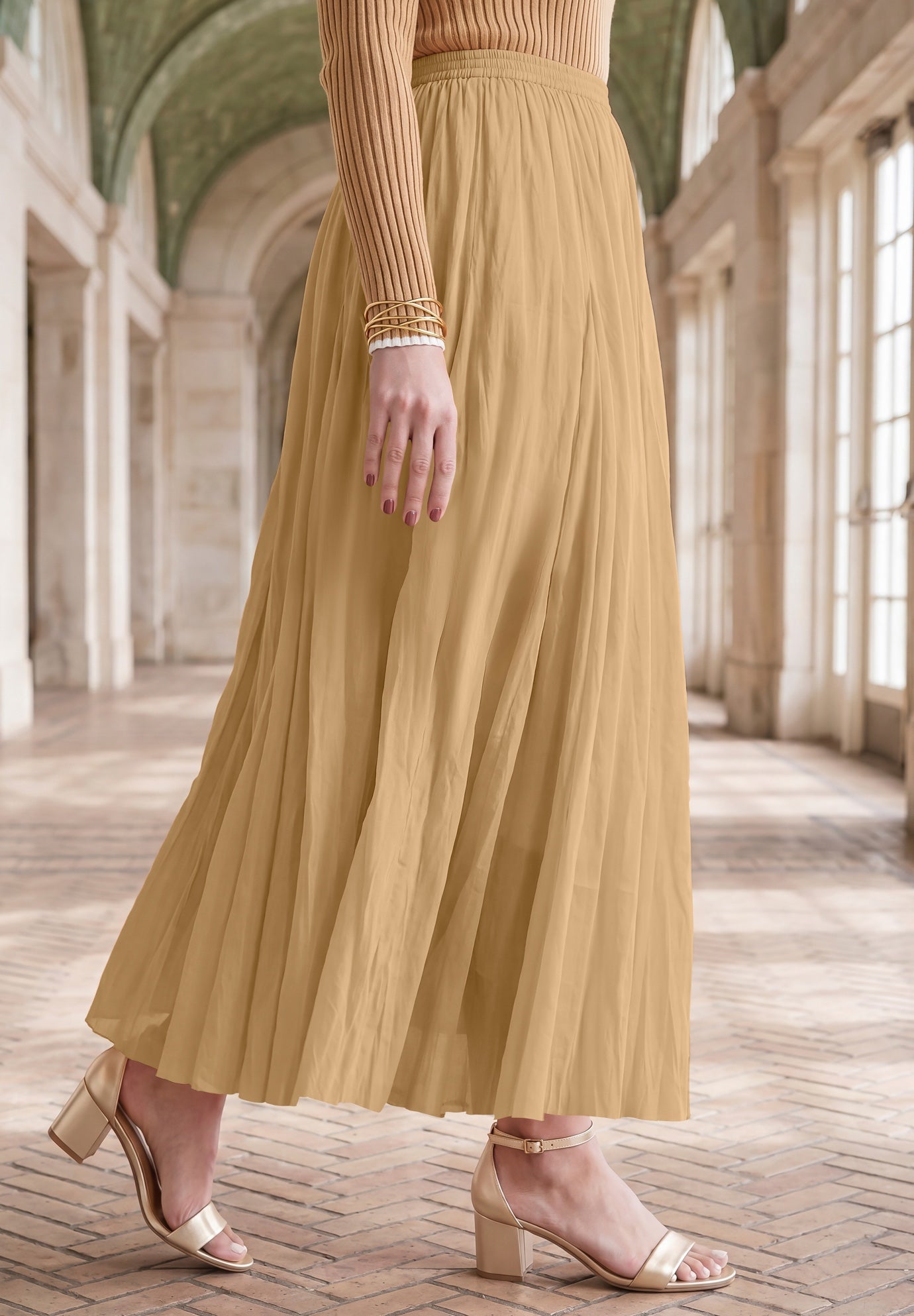 Flowing Crinkled Maxi Skirt image number 3