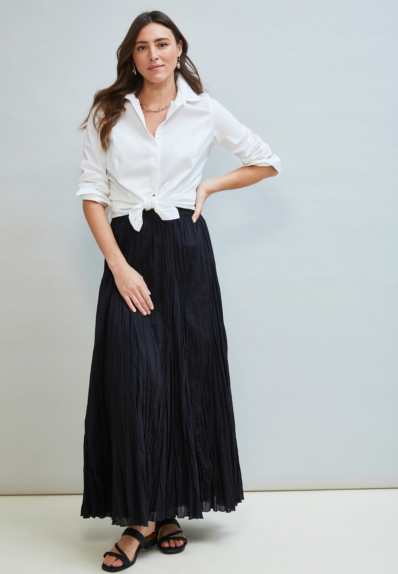 Flowing Crinkled Maxi Skirt image number 0