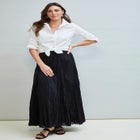 Flowing Crinkled Maxi Skirt image number null