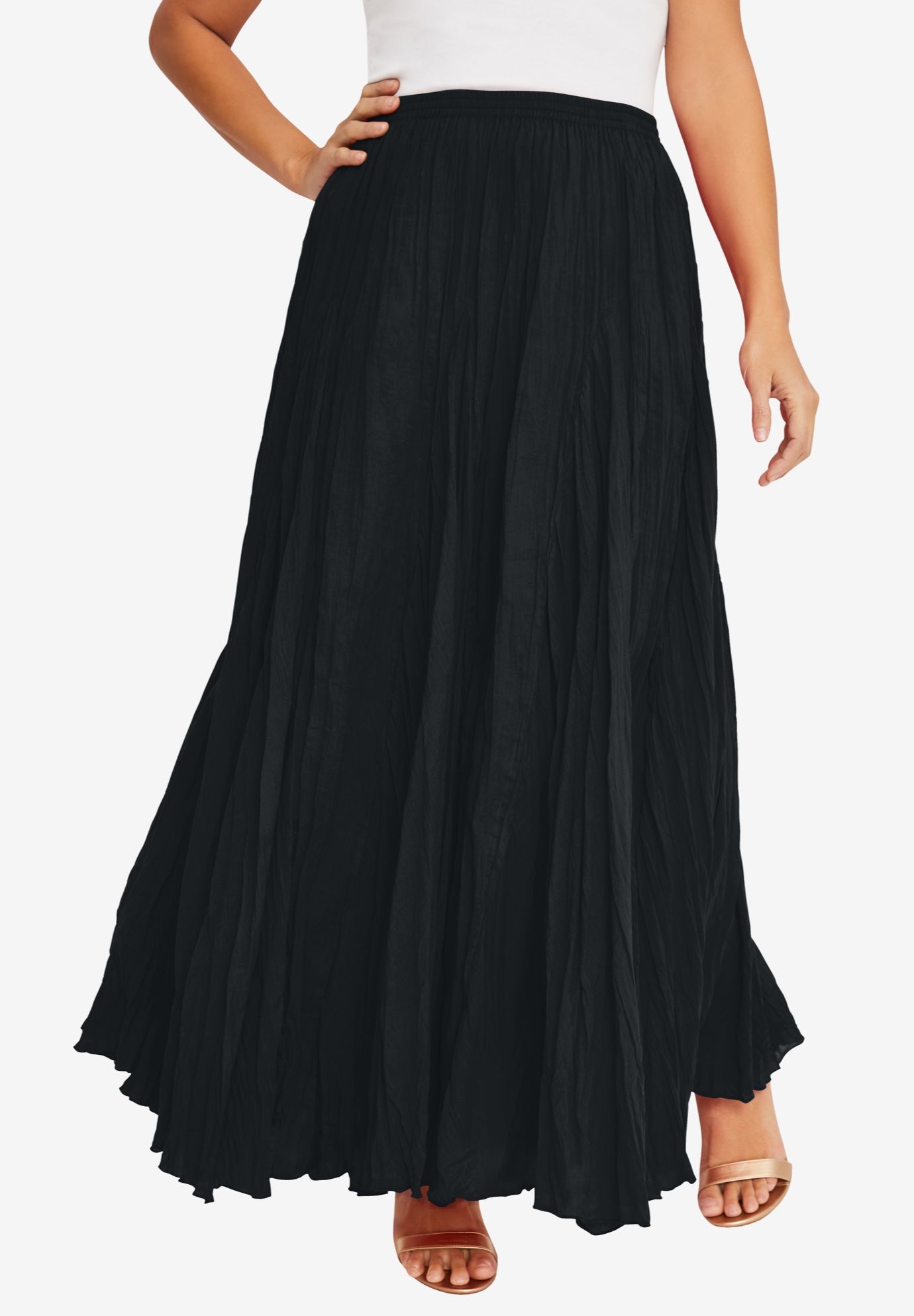 Flowing Crinkled Maxi Skirt image number 1