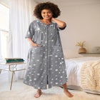Long French Terry Zip-Front Robe image number 7