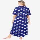 Long French Terry Zip-Front Robe image number null