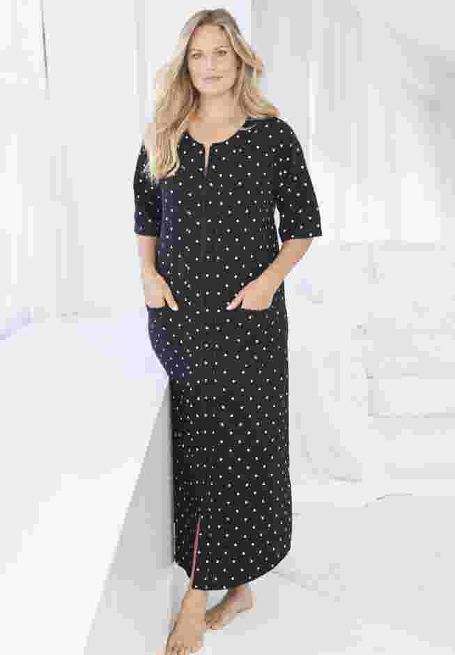 Long French Terry Zip-Front Robe image number 0
