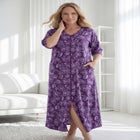 Long French Terry Zip-Front Robe image number null