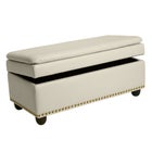 400 lbs. Weight Capacity Extra Wide Studded Ottoman image number null