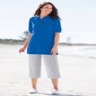 Elbow-Sleeve Polo Tunic image number null