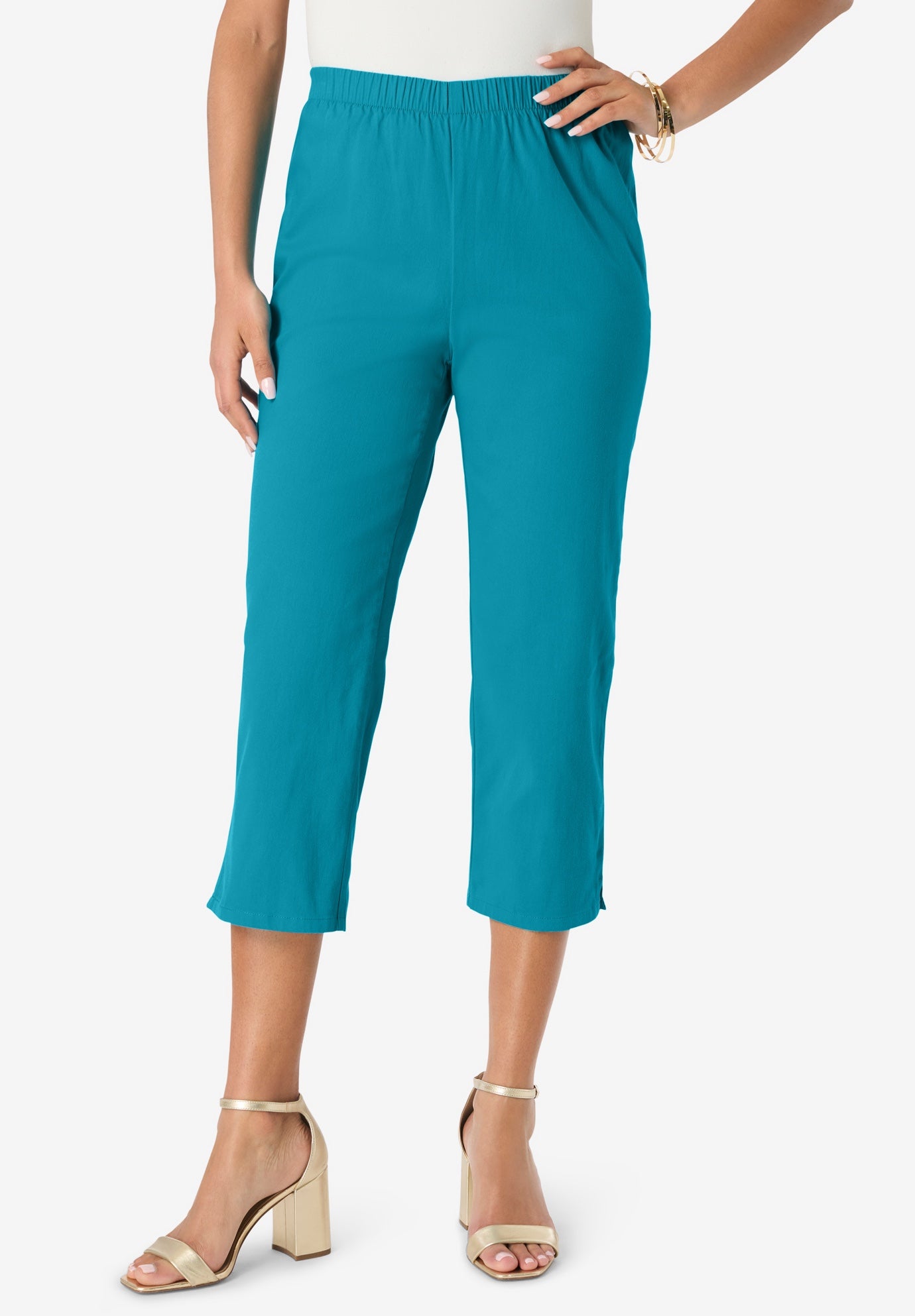 Plus Size Comfort Stretch Capri Jean image number 0