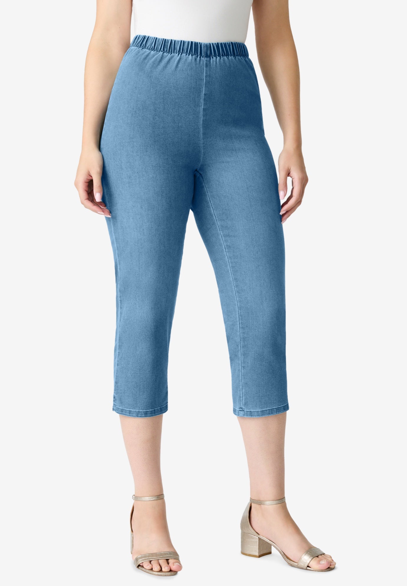 Plus Size Comfort Stretch Capri Jean image number 0