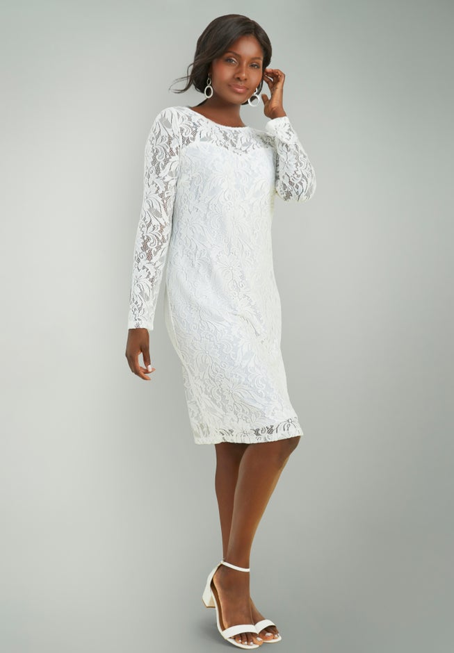 Stretch Lace Shift Dress image number 0