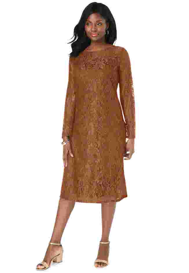Stretch Lace Shift Dress image number 0