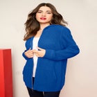 Plus Size Waffle Knit Zip-Front Relaxed Hoodie image number 1