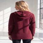 Plus Size Waffle Knit Zip-Front Relaxed Hoodie image number 1