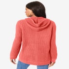 Plus Size Waffle Knit Zip-Front Relaxed Hoodie image number 1