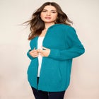 Plus Size Waffle Knit Zip-Front Relaxed Hoodie image number 0