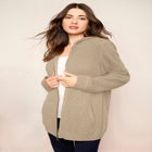 Plus Size Waffle Knit Zip-Front Relaxed Hoodie image number 0