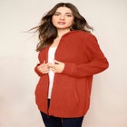 Plus Size Waffle Knit Zip-Front Relaxed Hoodie image number 0