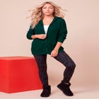 Plus Size Waffle Knit Zip-Front Relaxed Hoodie image number 0