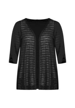 Shadow Stripe Cardigan - Relaxed Knit Sweater, Black