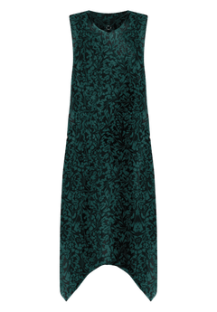 Reversible Crisscross V-Neck Maxi Dress, Emerald Black Floral | Catherines