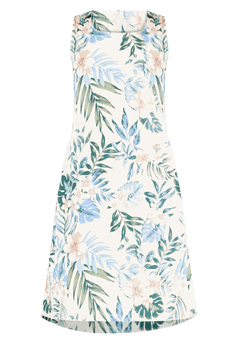 knee length dresses for ladies White Linen High-Low Dress – Elegant Midi with Chiffon Hem White / XL